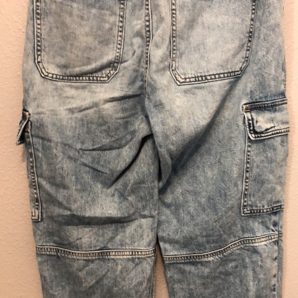 American Eagle jeans Women's size 0 Regular 1977 cargo denim jean elastic cuffs - Picture 9 of 15